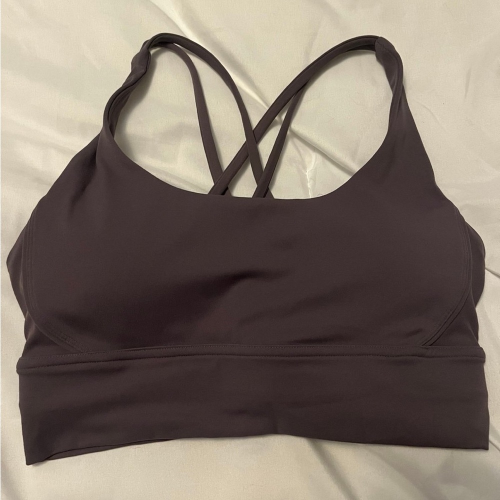 Gray Sports Bra Cross Back JuJu & Co
